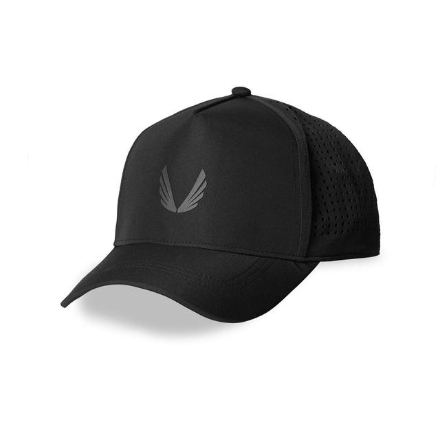 0817. Performance A-Frame Hat  - Black/Black "Wings" Product Image