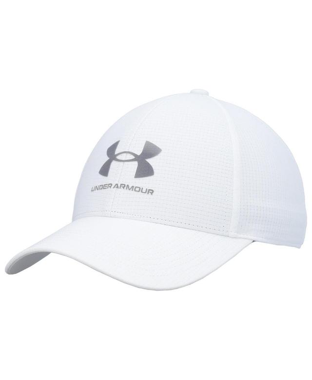 Mens Under Armour White Logo Performance Flex Hat Product Image