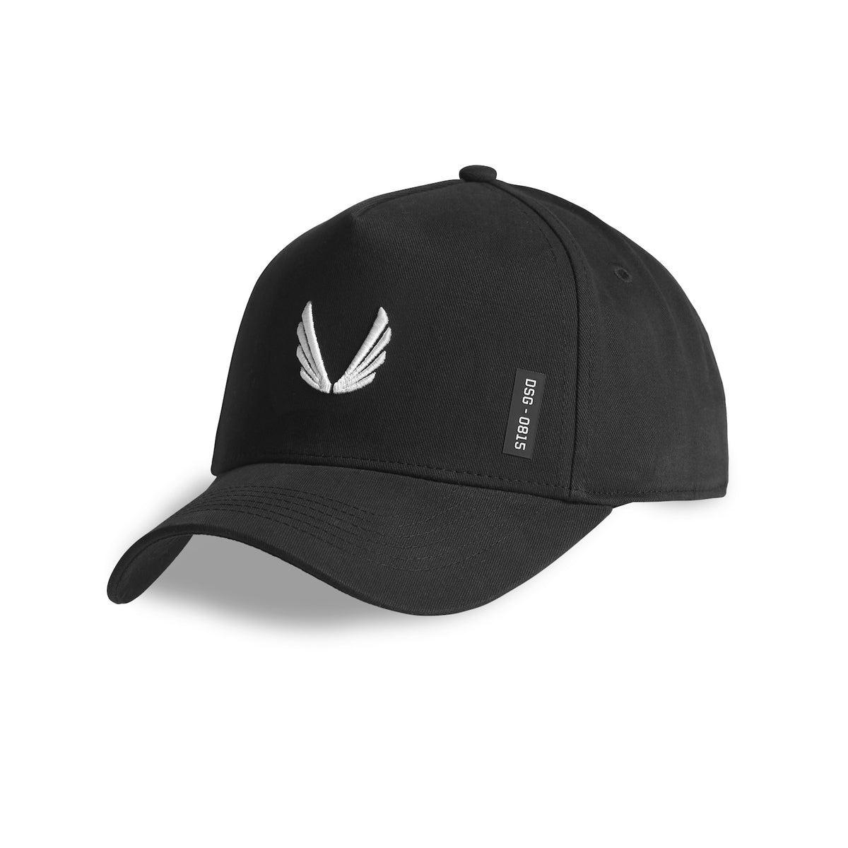 0815. A-Frame Hat - Black/Black "Wings" Product Image