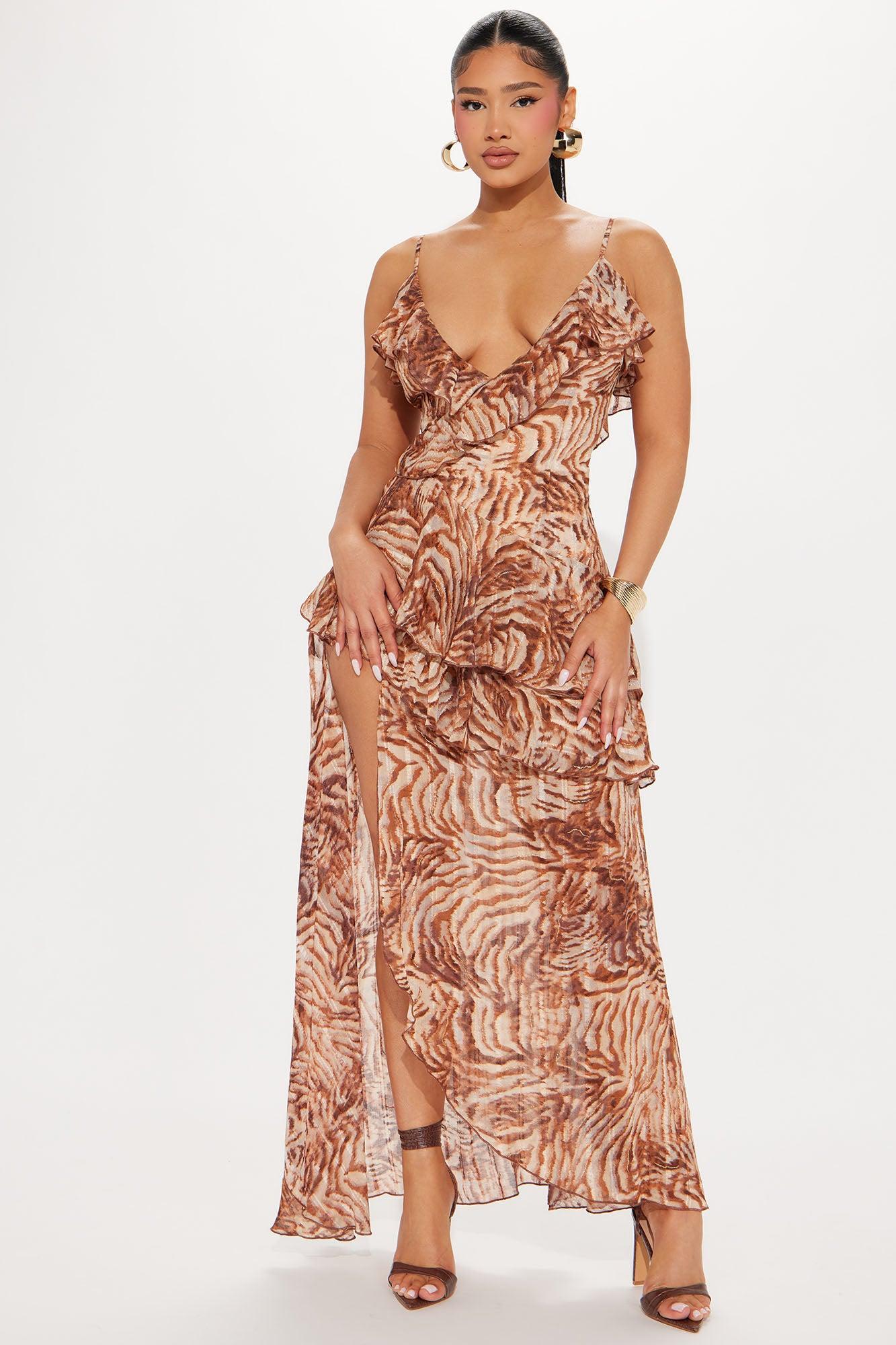 Kamaria Chiffon Maxi Dress - Rust Product Image