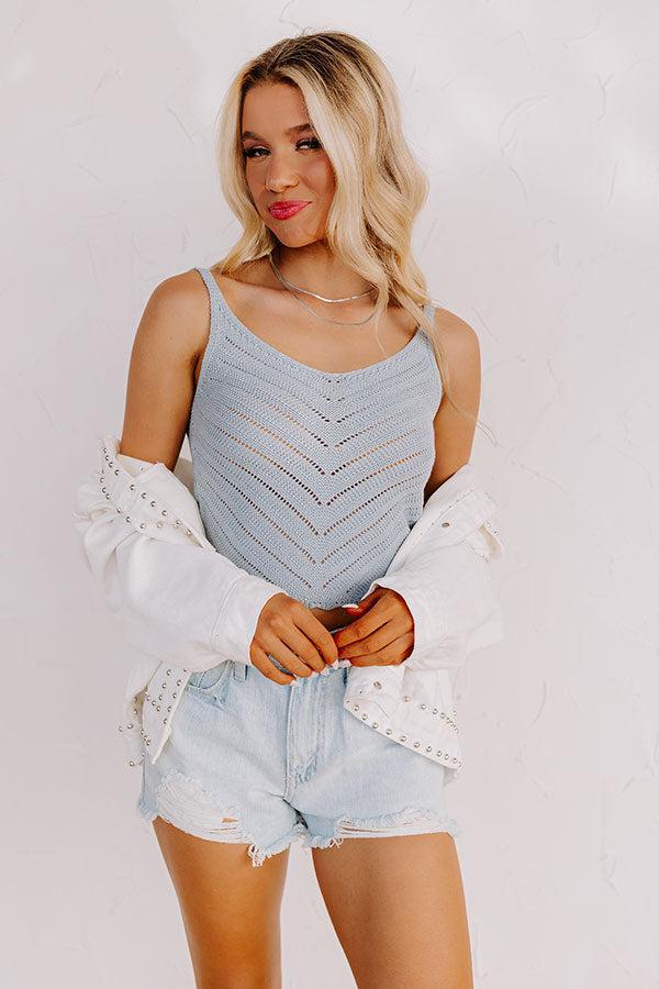 Bondi Beach Boardwalk Knit Tank In Sky Blue Product Image