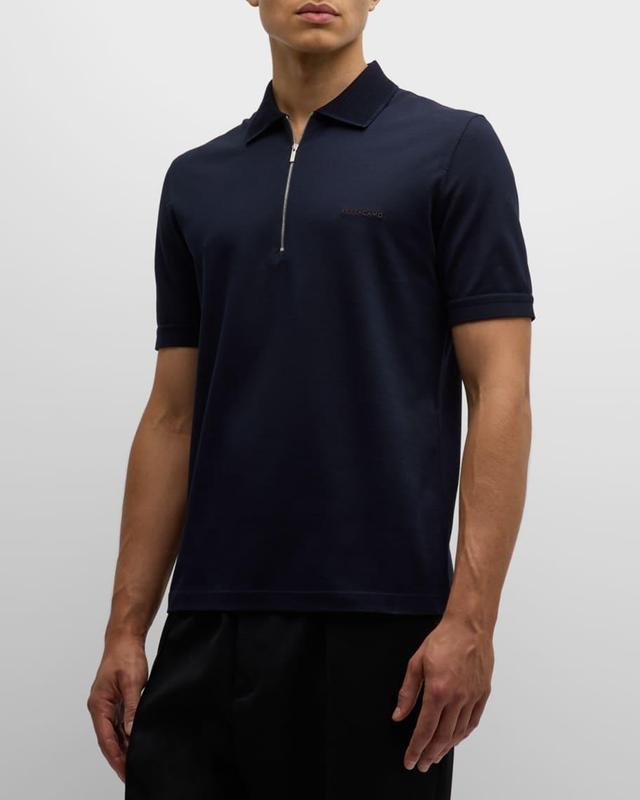 Men's Pique Zip Polo Shirt Product Image