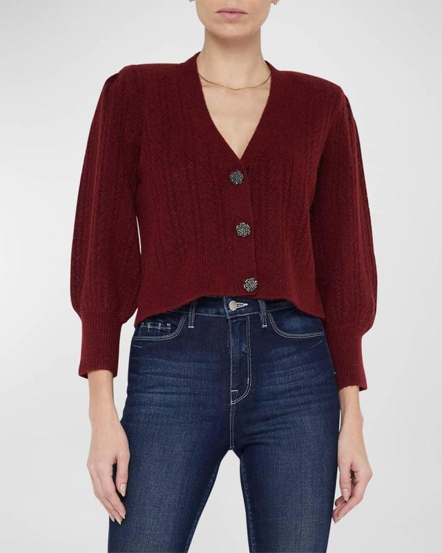 Talulla Cable-Knit Cropped Cardigan Product Image