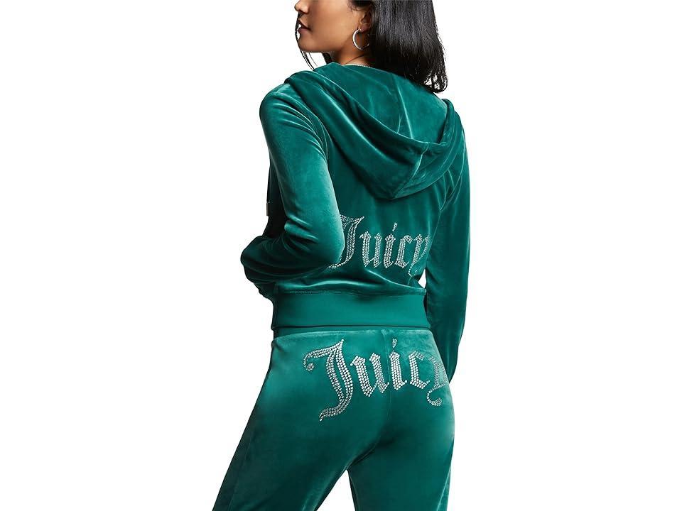 Juicy Couture Womens OG Big Bling Velour Zip-Up Hoodie Product Image