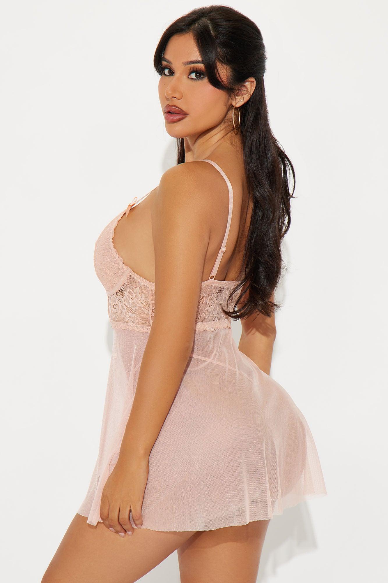 Sweetest Kiss Lace Babydoll - Rose Product Image