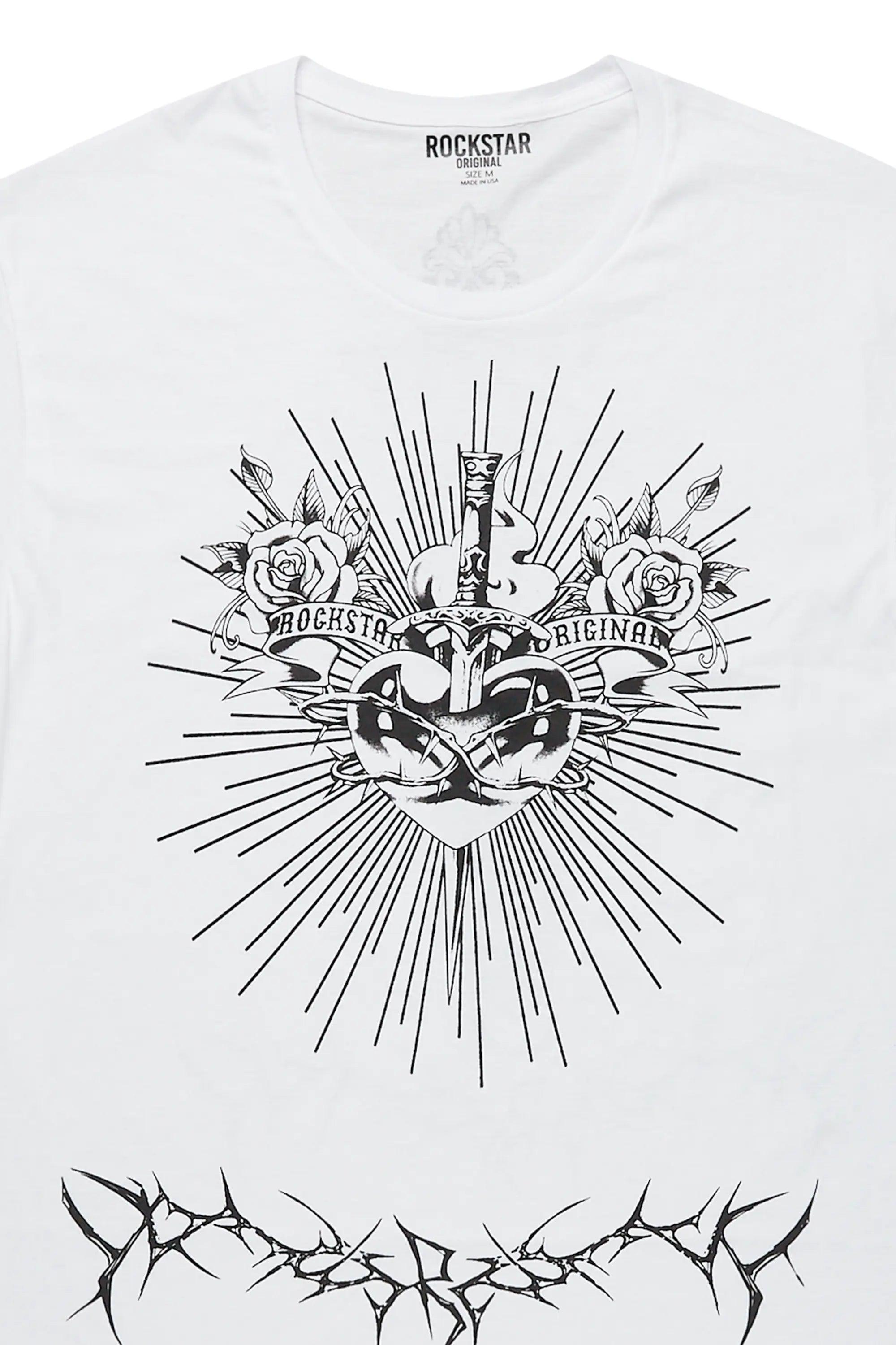 Leander White/Black Graphic T-Shirt Male Product Image