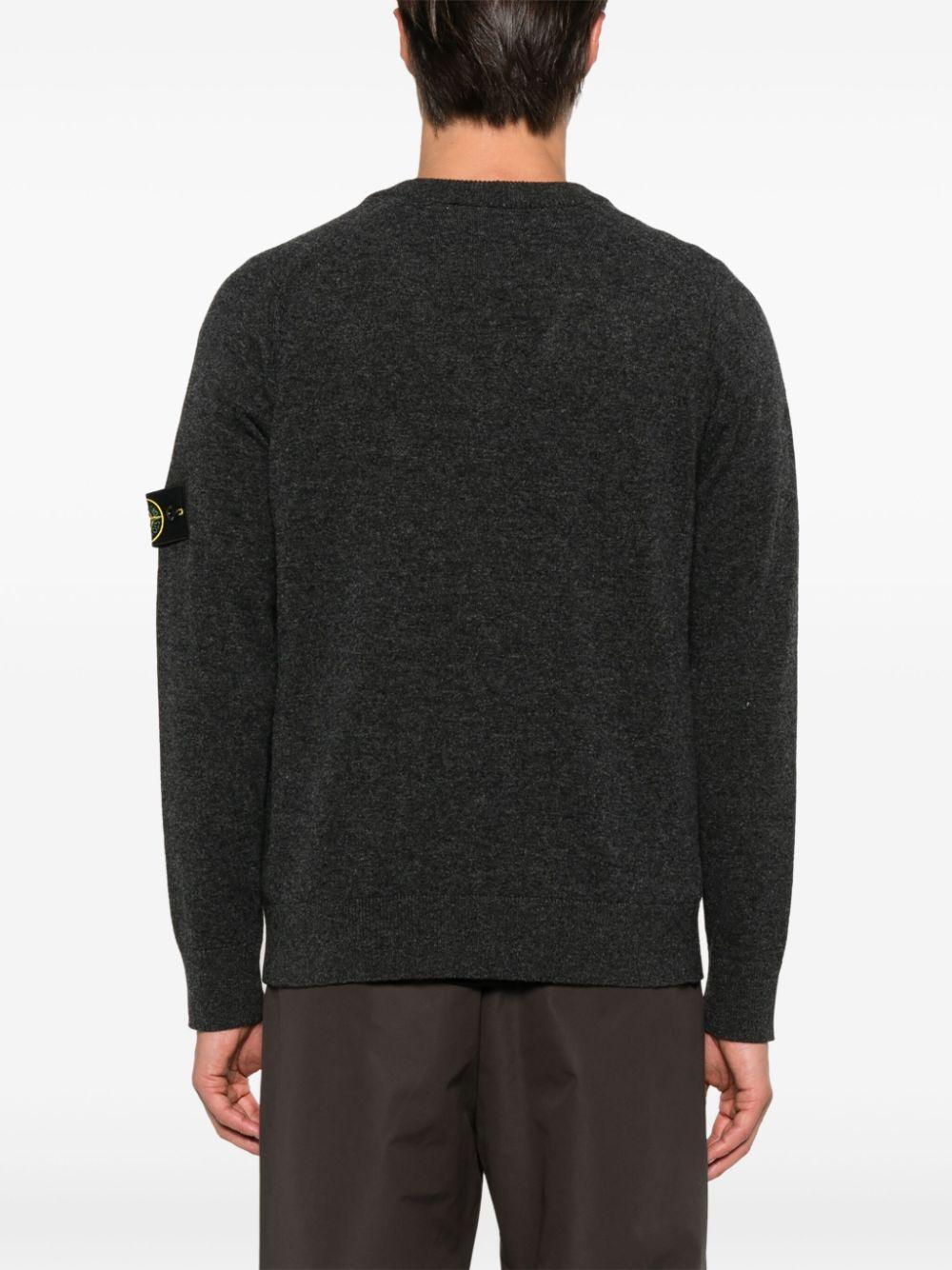 STONE ISLAND Compass-badge Cardigan In Gray Product Image