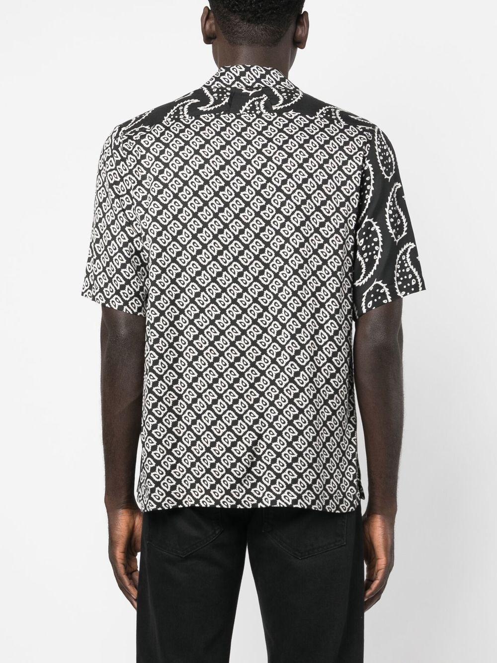 RHUDE Bandana Print Short Sleeve Button-up Camp Shirt In Black Product Image