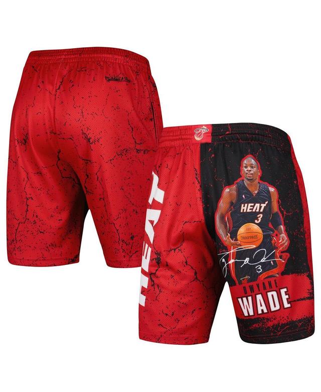 Mens Mitchell & Ness Dwyane Wade Black Miami Heat Hardwood Classics Player Burst Shorts Product Image