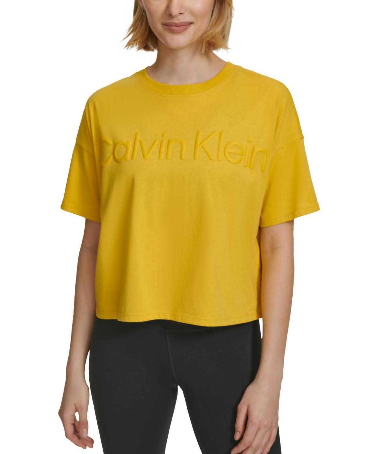 Women's Cotton Raised Logo Cropped T-Shirt Product Image