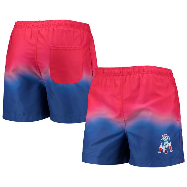 Mens FOCO /Royal New England Patriots Retro Dip-Dye Swim Shorts Product Image