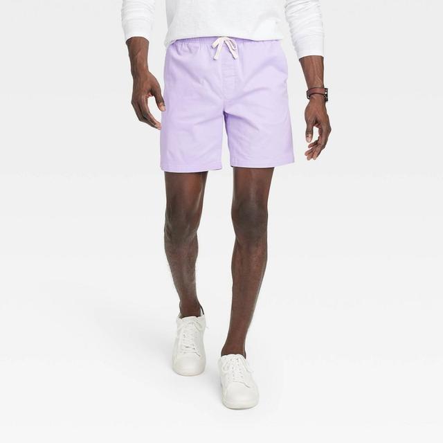 Mens 7 Everyday Relaxed Fit Pull-On Shorts - Goodfellow & Co Lavender XXL Product Image