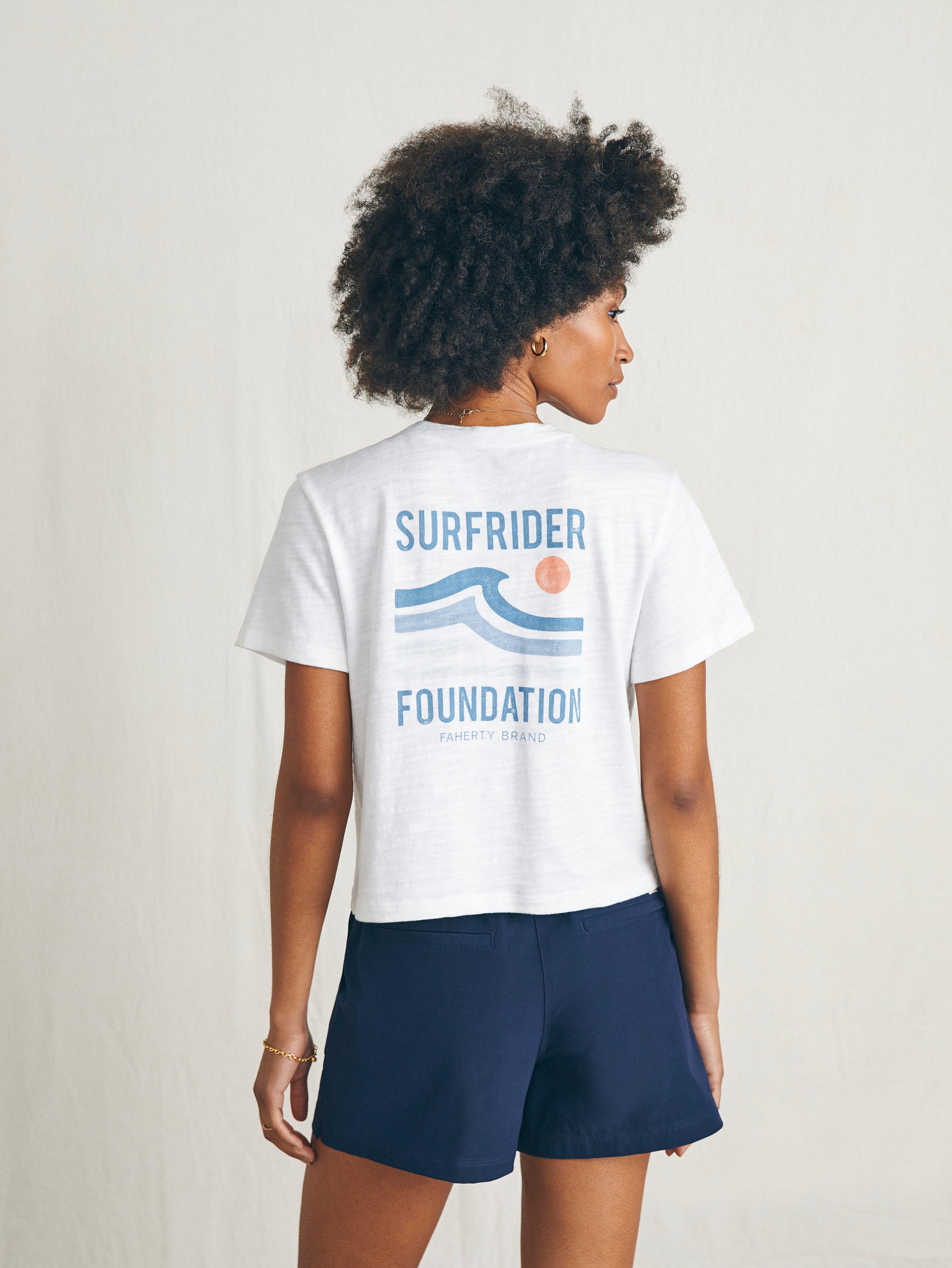 Surfrider Sunwashed Cropped Tee - White Female Product Image