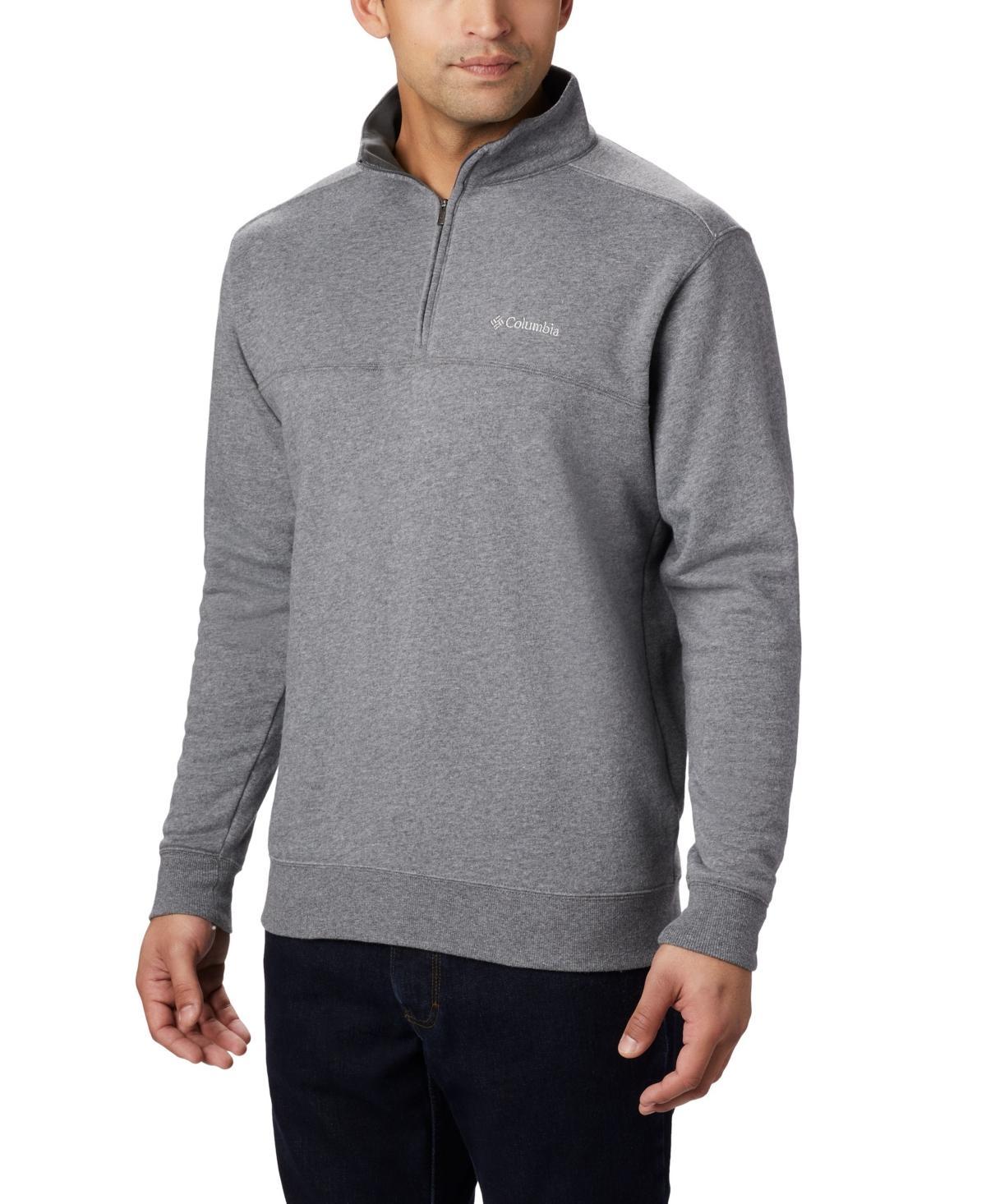 Mens Columbia Hart Mountain II Quarter-Zip Pullover Oatmeal Grey Product Image