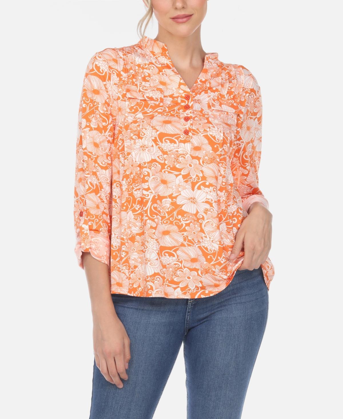 Womens Pleated Floral Print Blouse Product Image