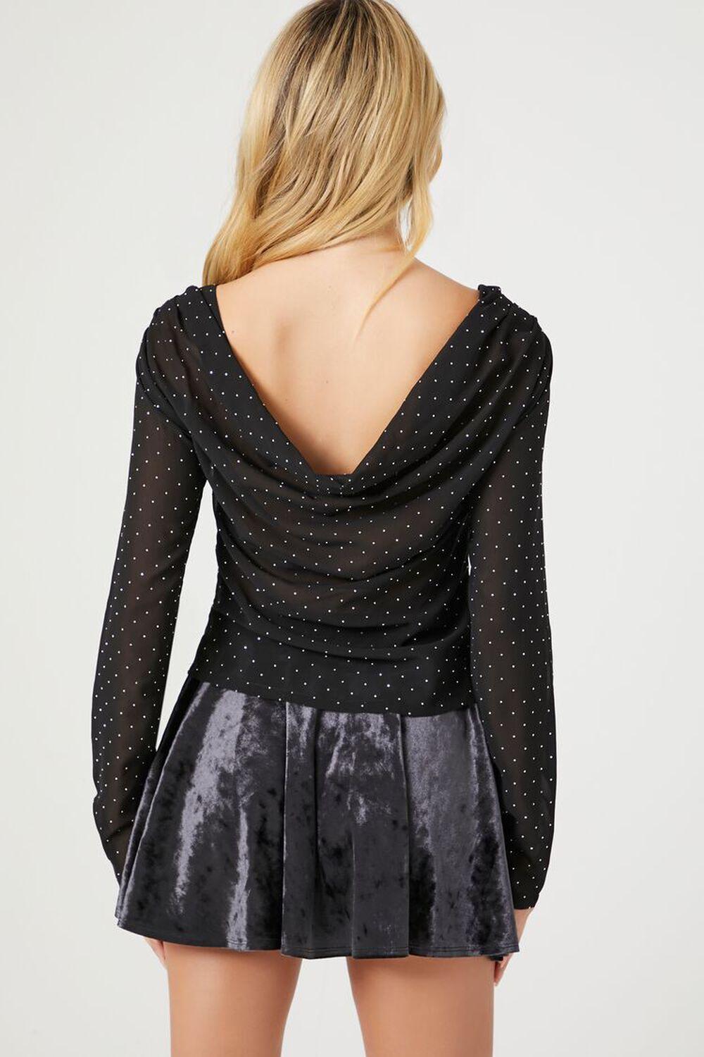 Rhinestone Cowl Back Long-Sleeve Top | Forever 21 Product Image