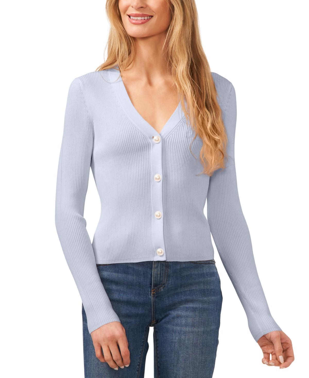 CeCe Womens Imitation Pearl Button Cardigan Product Image