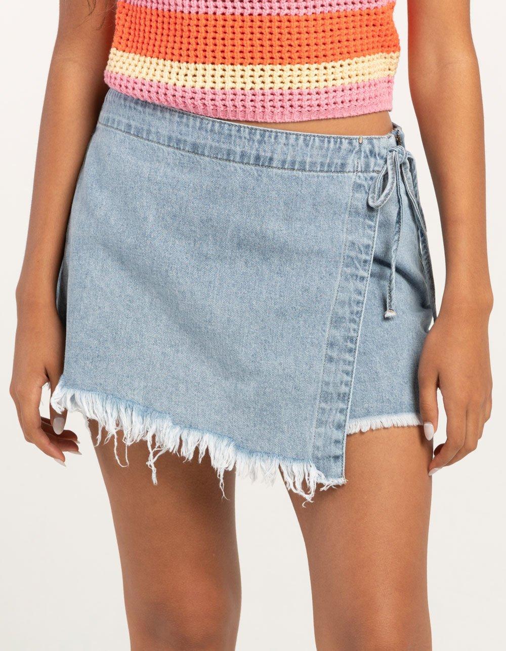 REWASH Asymmetrical Womens Denim Skort Product Image