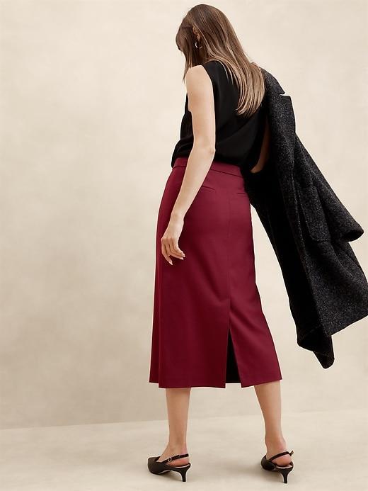 Stretch Twill Midi Pencil Skirt Product Image