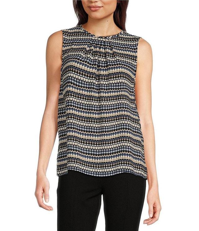 Anne Klein Printed Scoop Neckline Sleeveless Tank Product Image