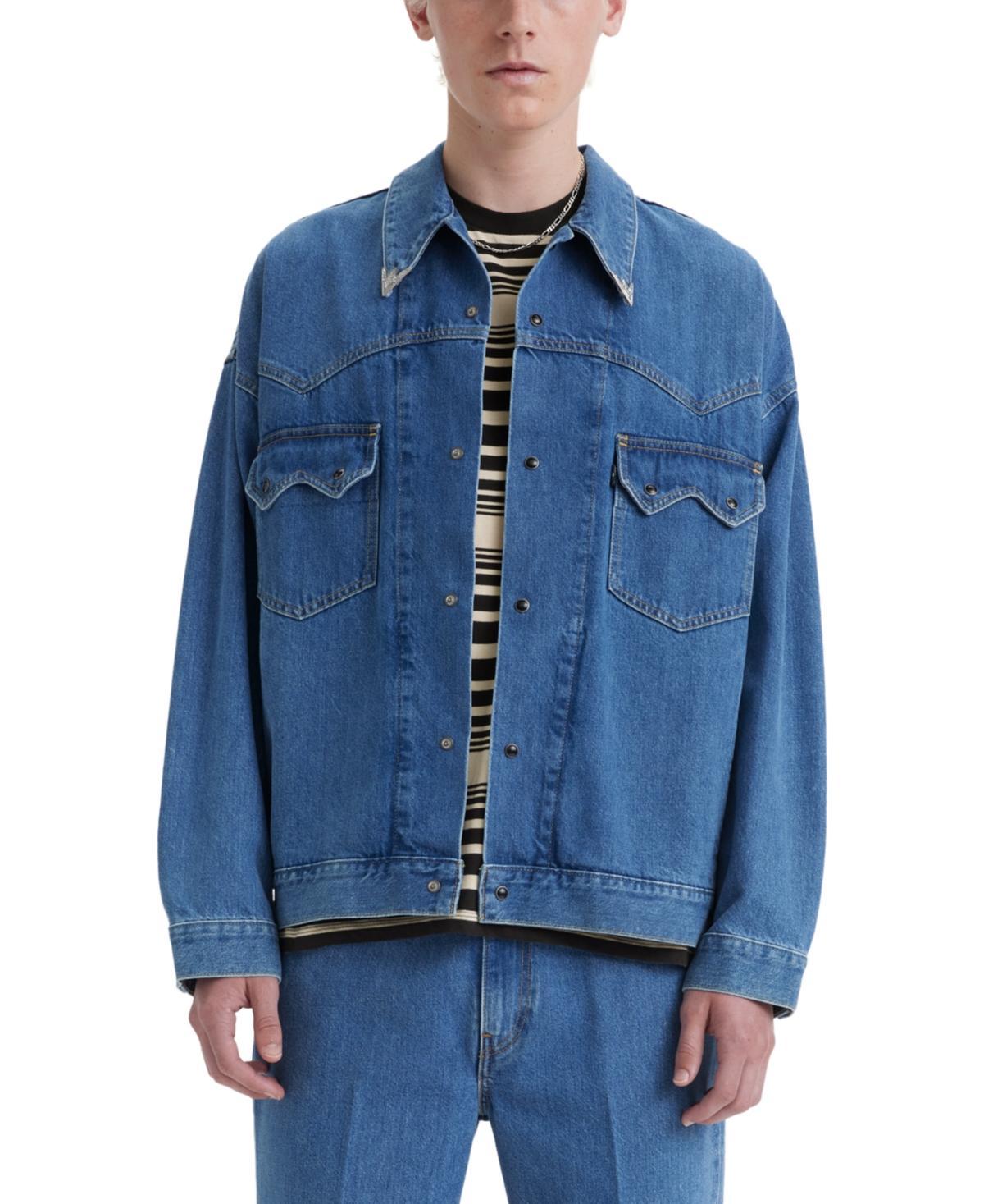 Men's Denim Western Trucker Jacket Product Image