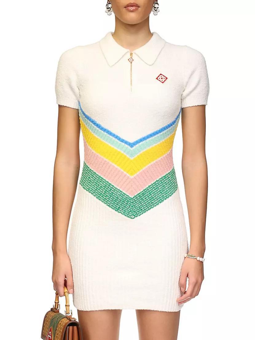 Chevron Boucle-Knit Tennis Minidress Product Image