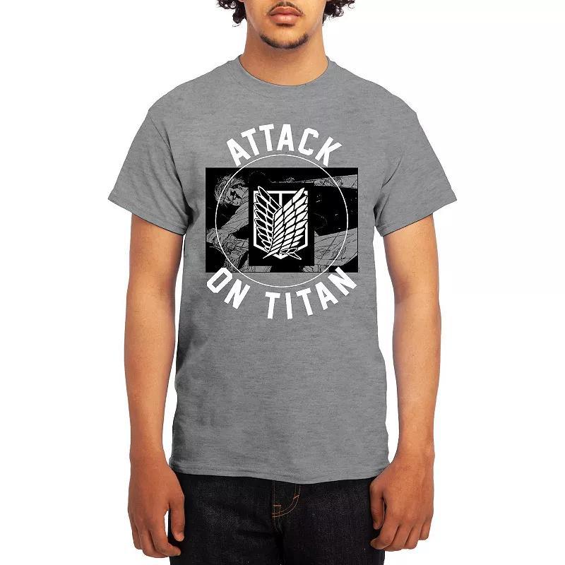 Mens Attack on Titan Tee Athltc Grey Product Image