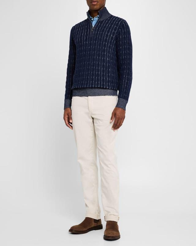 Men's Cashmere Cable Half-Zip Sweater Product Image