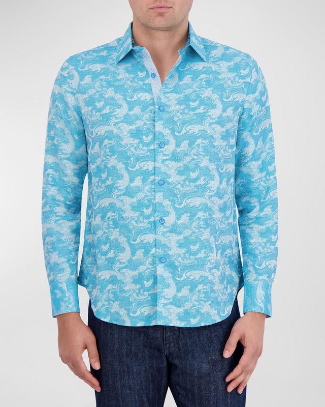 Mens Poseidon Linen-Cotton Sport Shirt Product Image