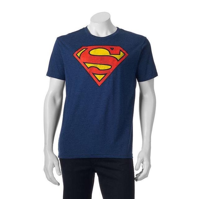 Mens Superman Tee Navy Grey Product Image