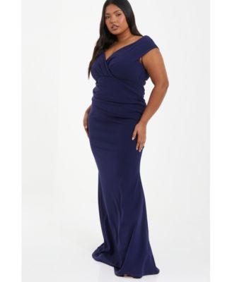 Plus Size Wrap Ruched Maxi Dress Product Image