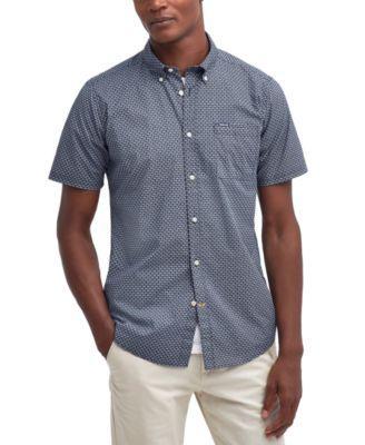 Barbour Mens Tailored-Fit Textured Shell-Print Button-Down Shirt Product Image