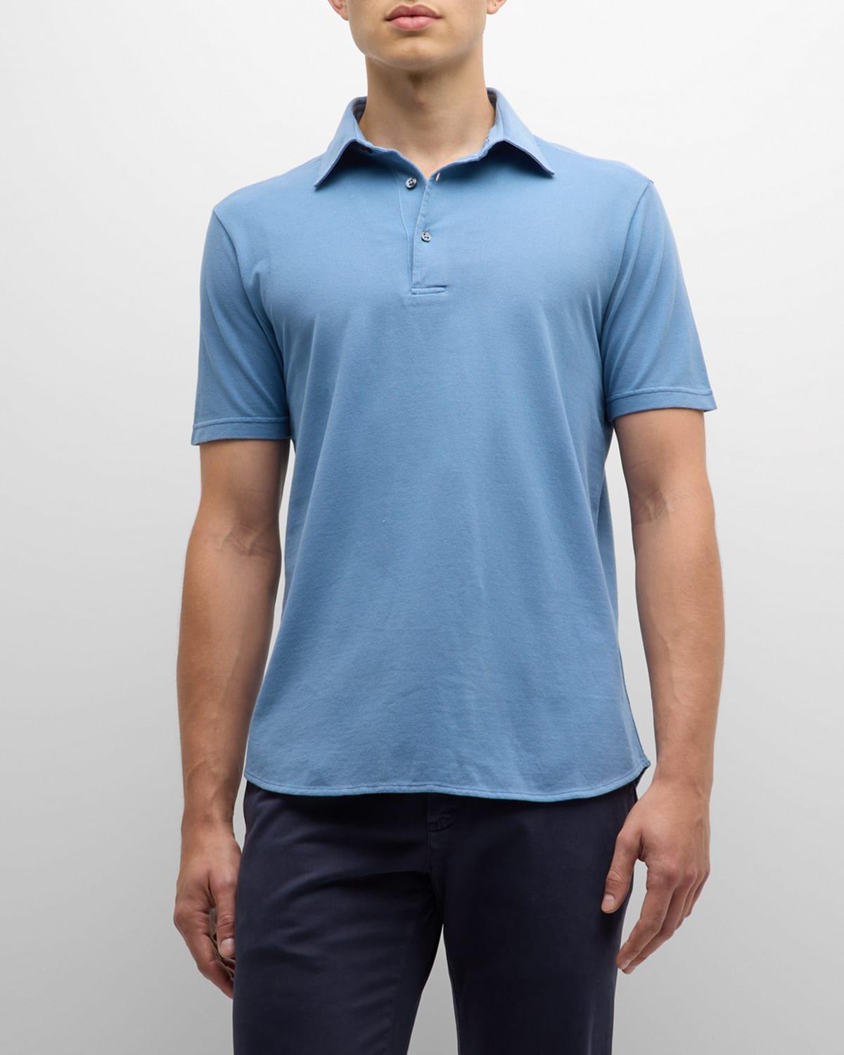 Mens Piqu Dyed Polo Shirt Product Image