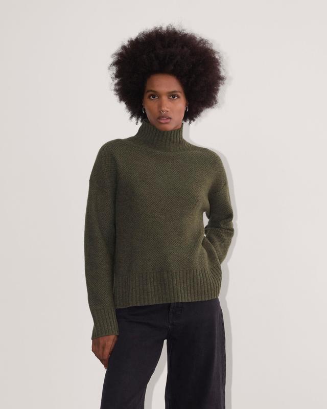 The Honeycomb Funnel Neck in Wool Cashmere Product Image