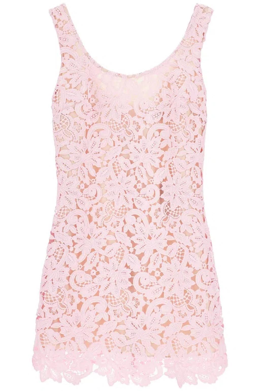 Floral Lace Mini Dress In Pink Product Image