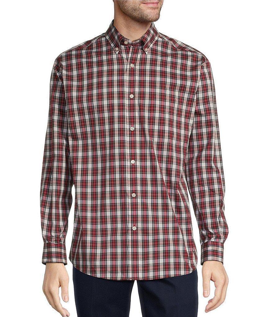 Roundtree & Yorke TravelSmart Easy Care Long Sleeve Medium Plaid Poplin Sport Shirt product image