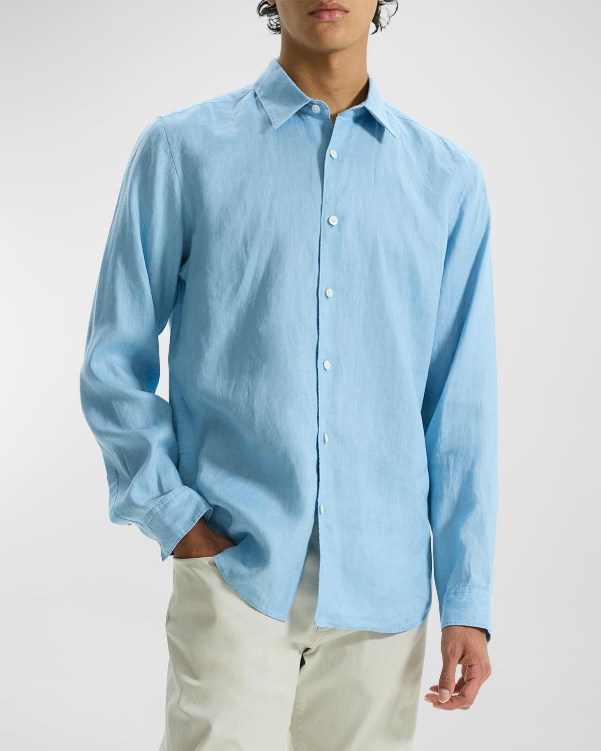 Mens Solid Linen Sport Shirt Product Image