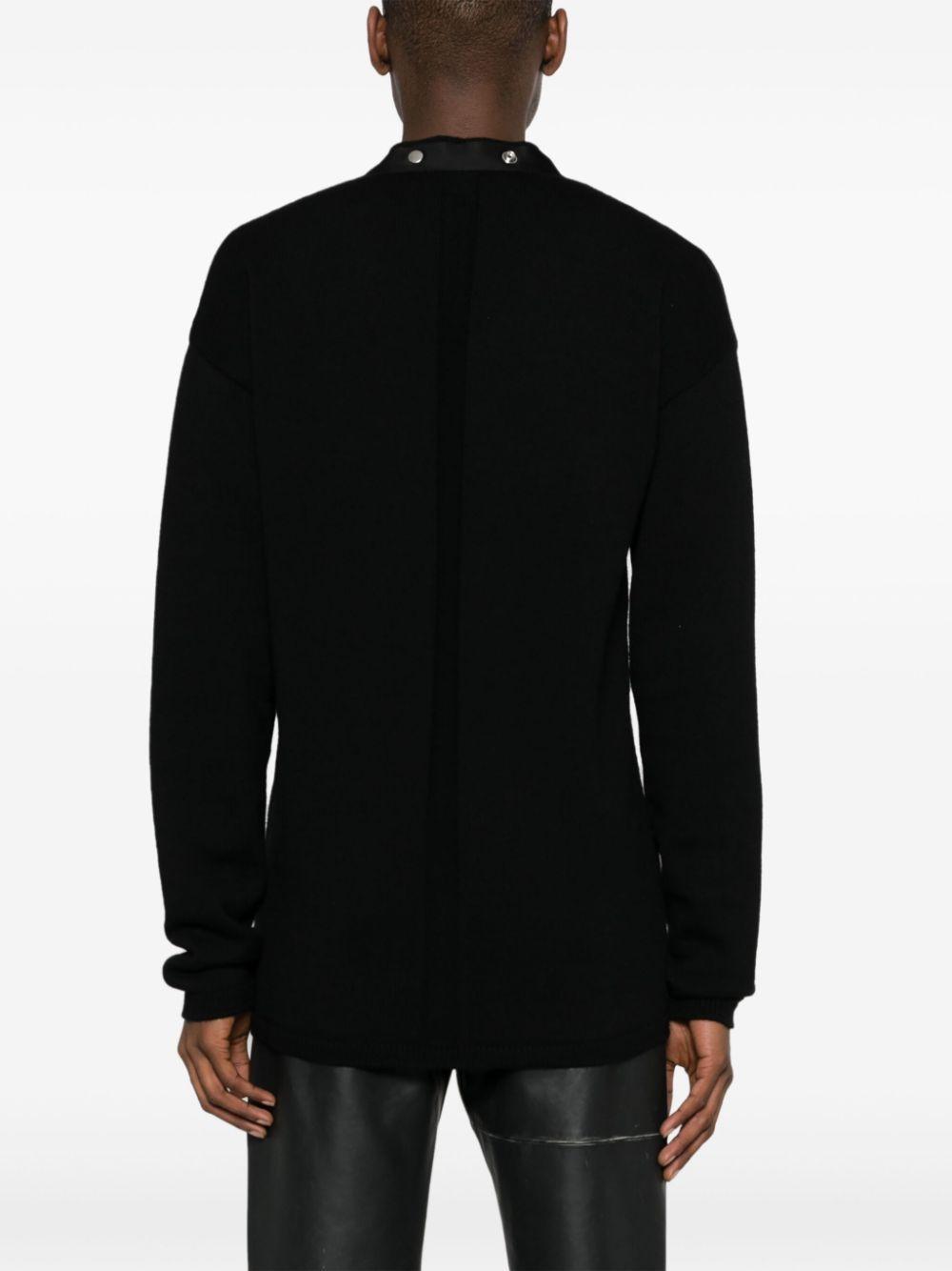 RICK OWENS Decorative Buttons Virgin-wool Cardigan In Nero Product Image