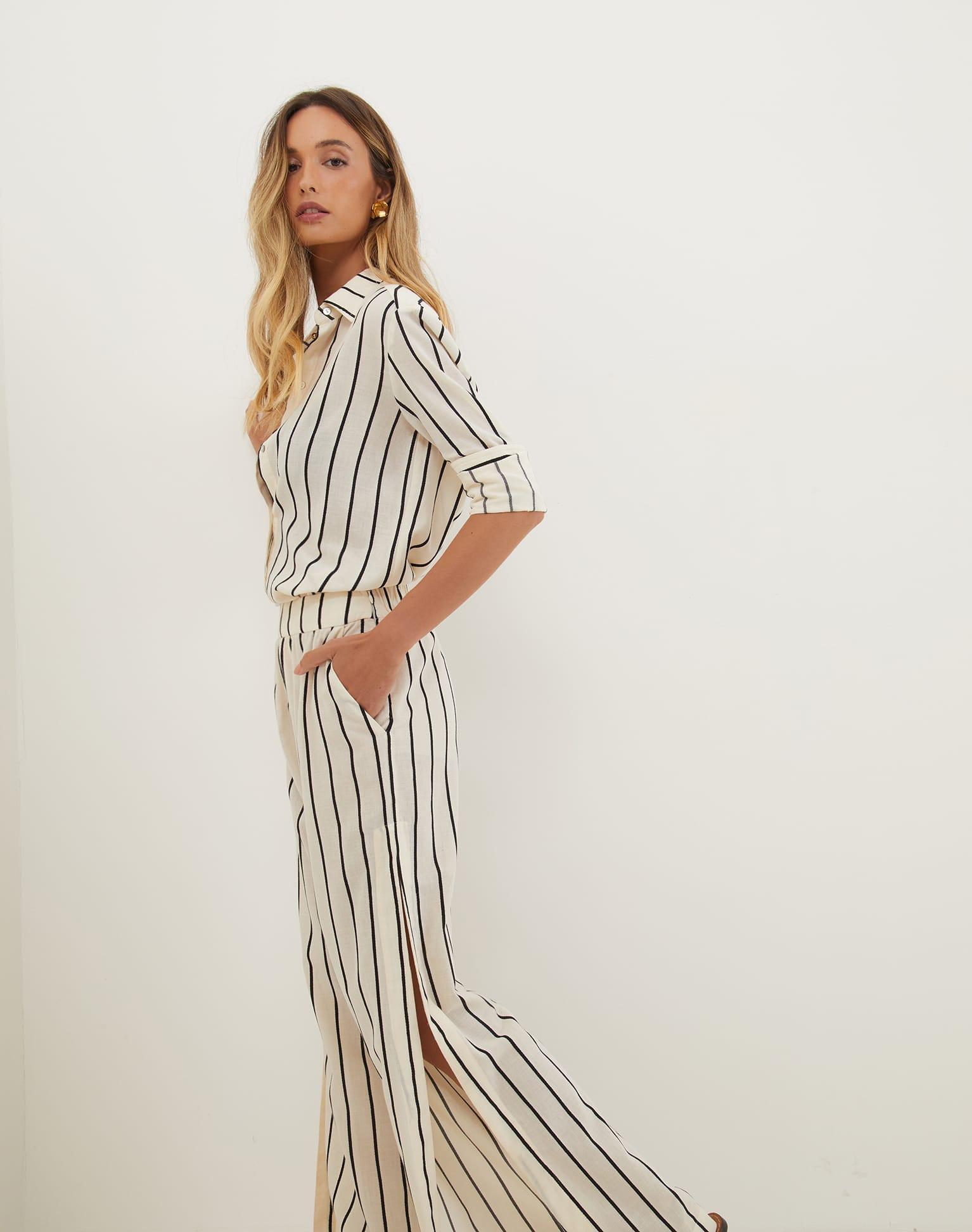 Karine Wide Leg Pants - Serpentine Product Image