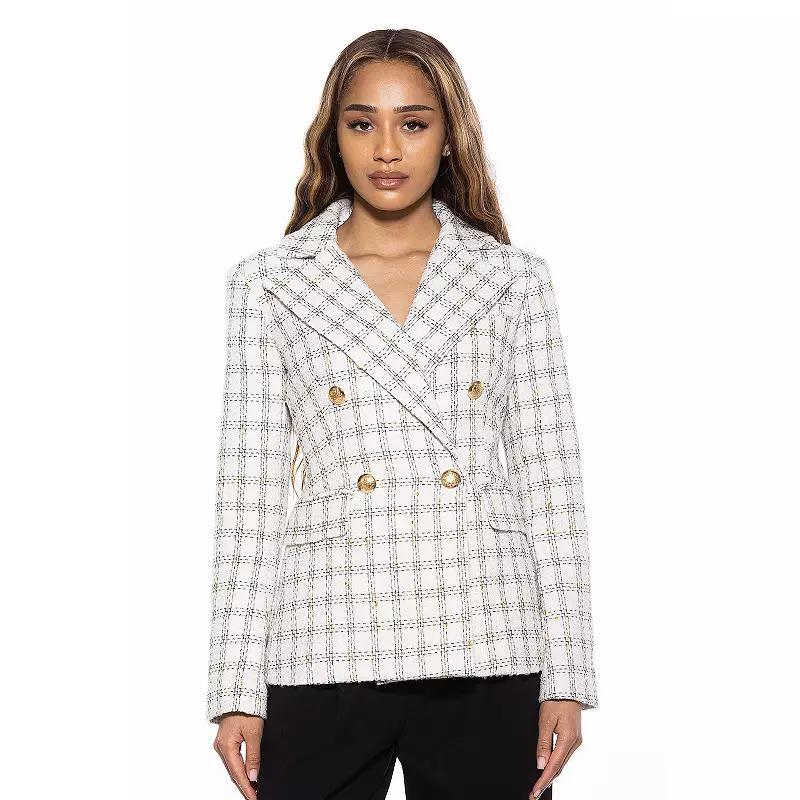 Womens ALEXIA ADMOR Farrah Tweed Classic Double Breasted Jacket Product Image