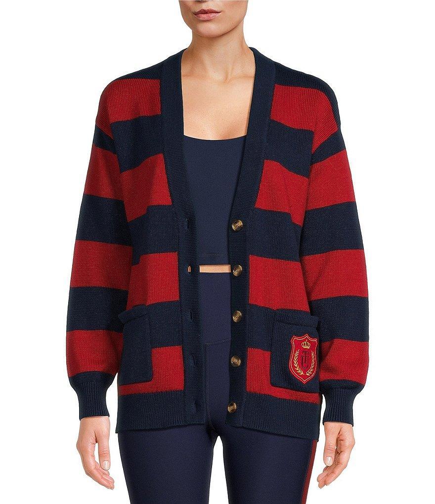 The Upside Roosevelt Piper Striped Knit Patch Pocket Cardigan Product Image