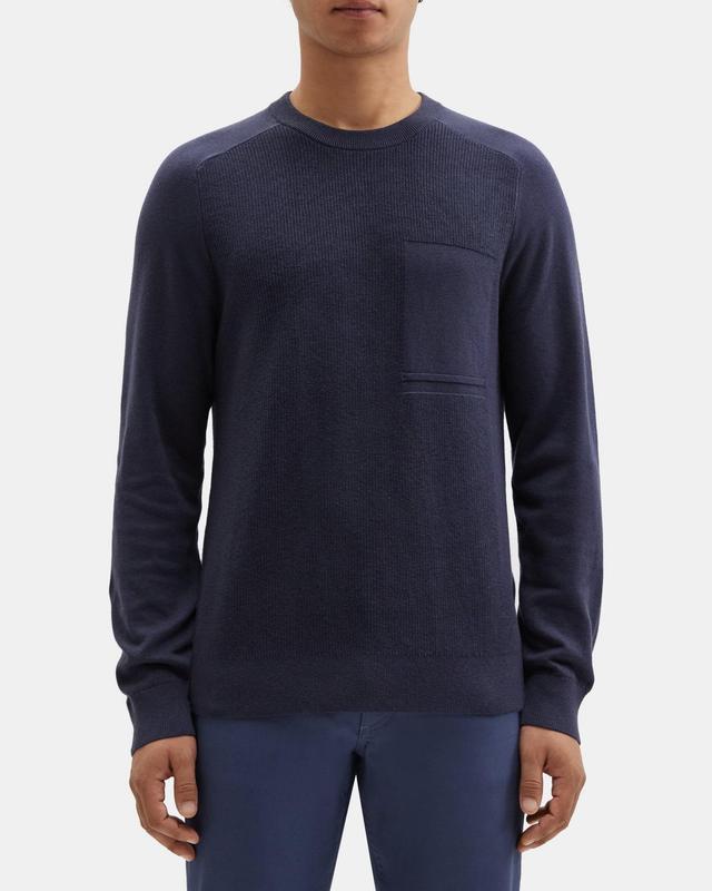 Ribbed Crewneck Sweater in Cotton-Cashmere Product Image