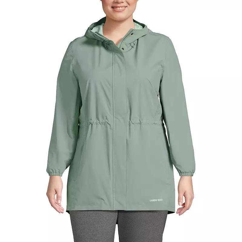 Plus Size Lands End Hooded Packable Raincoat, Womens Product Image