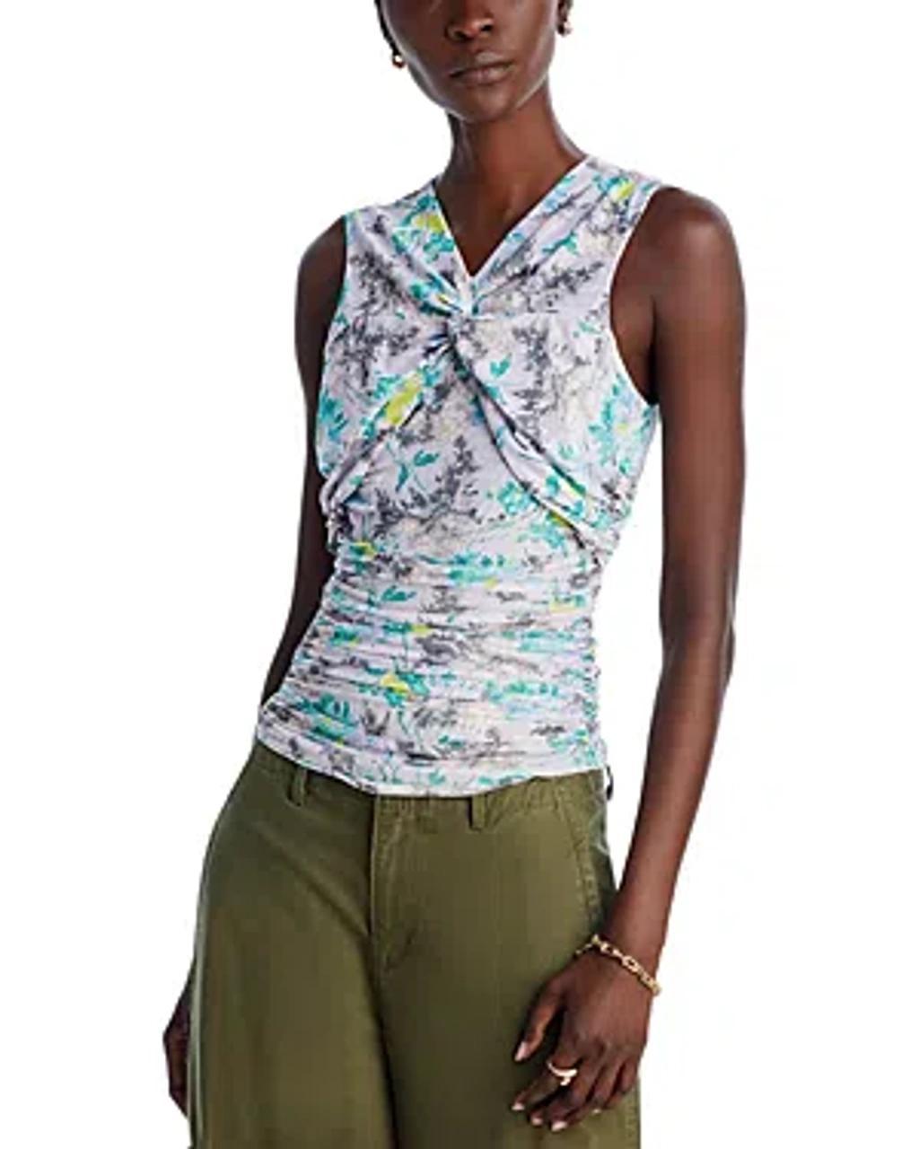 Aniya Ruched Twisted Sleeveless Top In Pastel Multi Product Image