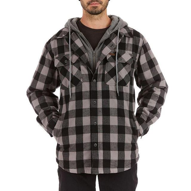 Mens Sherpa-Lined Hooded Flannel Shirt Jacket, Mens Product Image