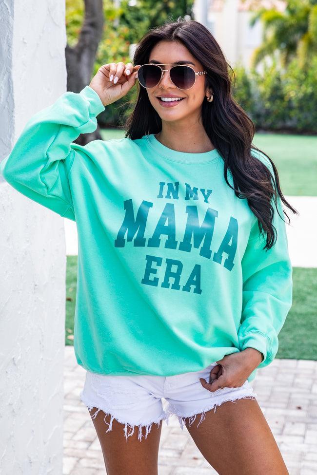 In My Mama Era Lime Oversized Graphic Sweatshirt Product Image