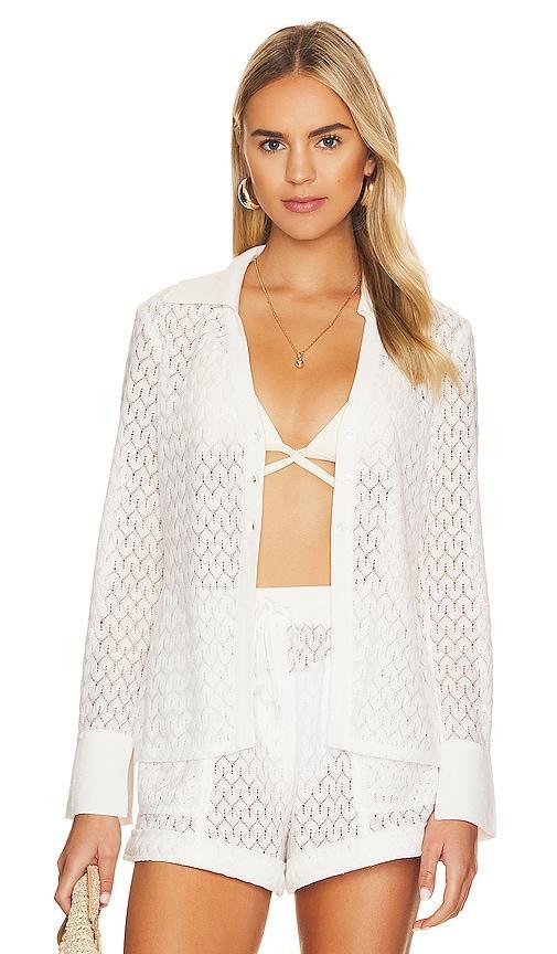 Tyler Crochet Lace Cover Up Collared Cardigan Product Image