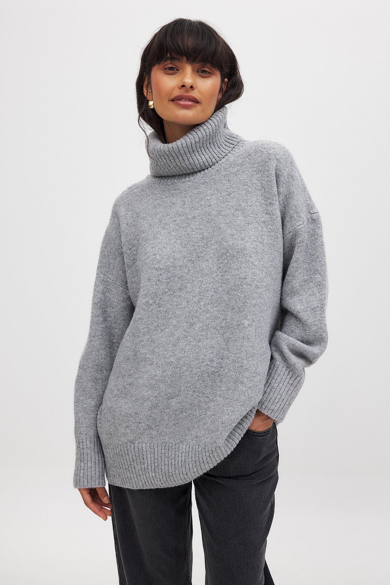 Oversized Knitted Turtle Neck Sweater product image