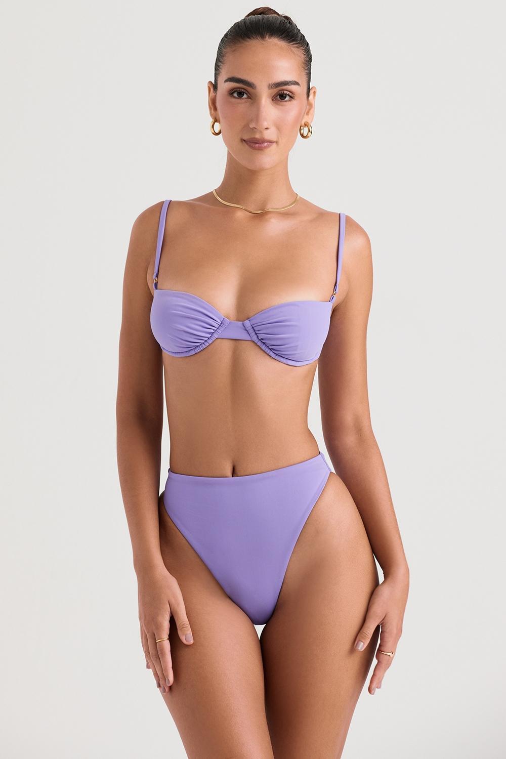 Mykonos Violet High Waist Bikini Bottom Product Image