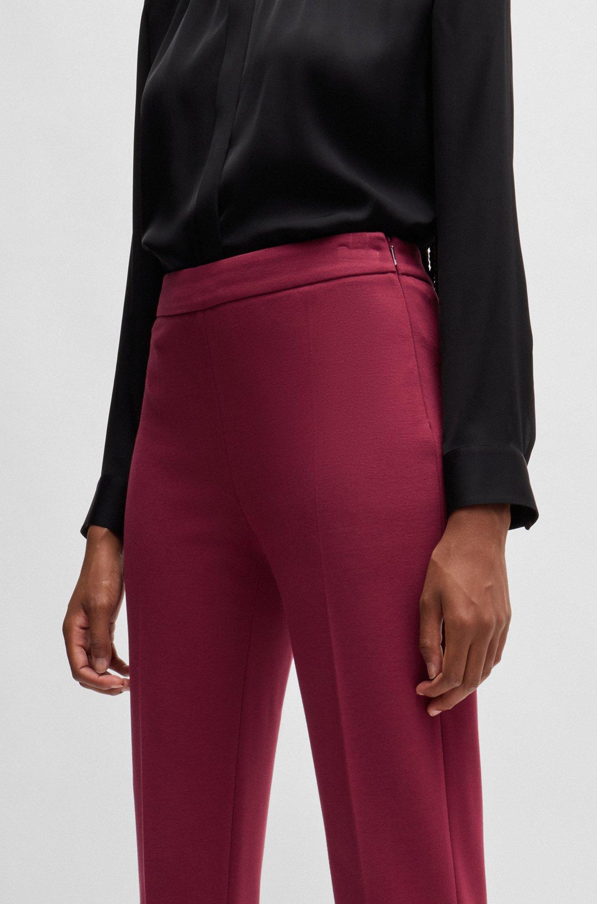 Regular-fit trousers in stretch fabric with tapered leg Product Image